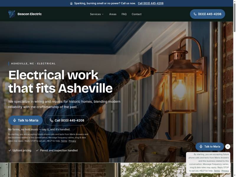 Beacon Electric — a website built by Maria Sites