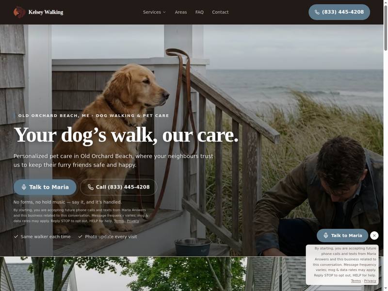 Kelsey Walking — a website built by Maria Sites